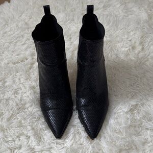 Zara Black Snakeskin Ankle Booties